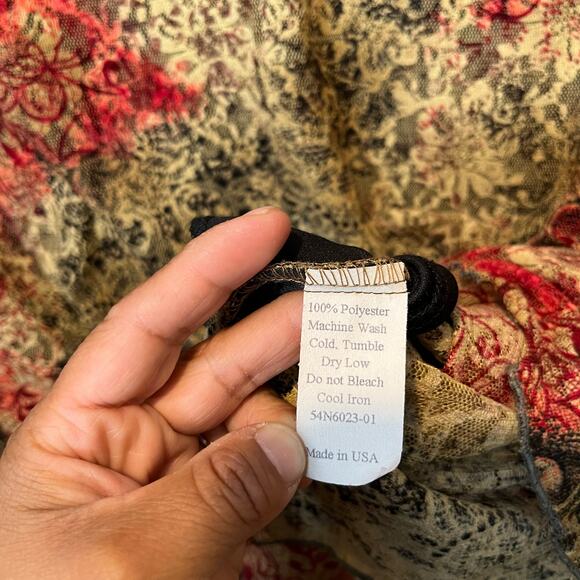 Vintage 90s Brocade Lace Floral Dress Whimsical Dark Fairy Cottagecore Sz Medium - Picture 11 of 11